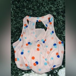 XS Vintage Copper Key polka dot romper with shorts